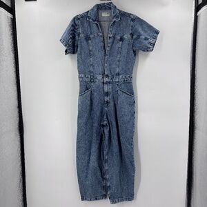 Free People Marla Wide Leg Trouser Jumpsuit Barrel Leg Size Medium